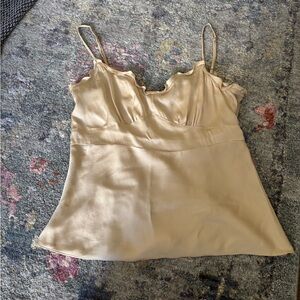 Beige silk cami
